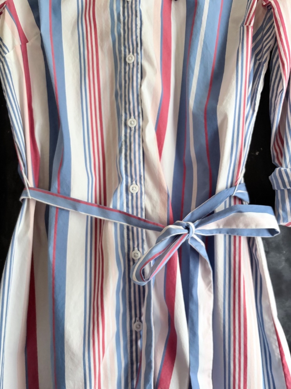 Tommy Hilfiger Red White Blue Striped Shirt Dress - Picture 3 of 5